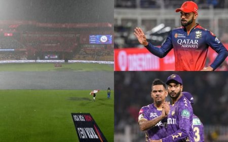 RCB-KKR मैच बारिश की भेंट चढ़ा, सफेद रंग में रंगा चिन्नास्वामी स्टेडियम विराट को देखने के लिए तरसा; कोलकाता प्लेऑफ से बाहर