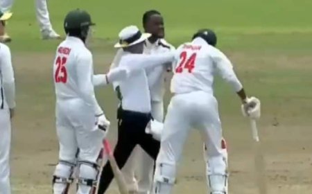 Watch: साउथ अफ्रीका और बांग्लादेश प्लेयर्स के बीच हुई हाथापाई, खींचा हेलमेट, मारने के लिए उठाया बैट; वीडियो वायरल
