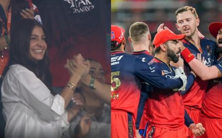 चेहरे पर हंसी और आंखों में आंसू, RCB के फाइनल में पहुंचने पर ऐसा रहा अनुष्का शर्मा का रिएक्शन; देखें तस्वीर