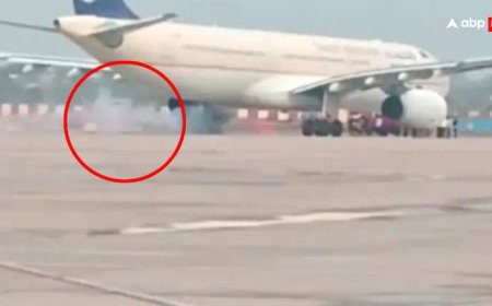 यूपी में हज यात्रियों से भरी फ्लाइट के पहियों से निकलने लगी चिंगारी, उठा धुआं, बड़ा हादसा होने से बचा