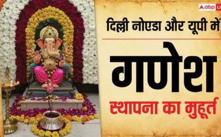 Ganapati Sthapana Muhurat 2025: गणेश चतुर्थी पर जानें दिल्ली, नोएडा और यूपी में गणपति स्थापना का मुहूर्त