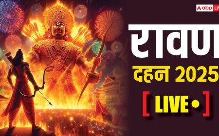 Ravan Dahan Timing 2025 Live: दशहरा पर कल होगा रावण दहन, जानें शस्त्र पूजा का मुहूर्त और कितने बजे जलेगा रावण का पुतला