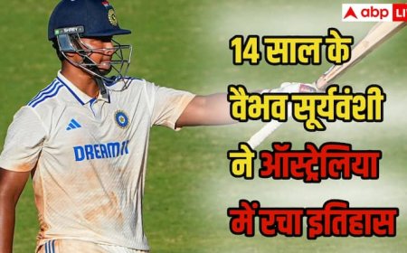 14 साल के वैभव सूर्यवंशी ने ऑस्ट्रेलिया में रचा इतिहास, 78 गेंदों में ठोका शतक, रिकॉर्ड्स की झड़ी लगाई