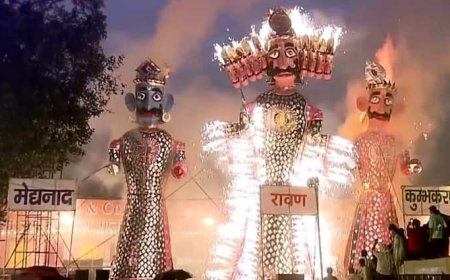 देशभर में धूमधाम से मनाई गई विजयादशमी, कहीं जलकर तो कहीं बारिश में गलकर गिरा रावण, Video