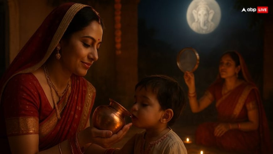 Karwa Chauth 2025: करवा चौथ व्रत के बाद बच्चों को पिलाएं जूठा पानी? जानें चौंकाने वाली धार्मिक मान्यता!
