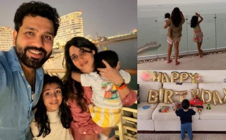 Rohit Shara Son's Birthday: रोहित शर्मा ने यूं मनाया बेटे के पहला जन्मदिन, पत्नी और बेटी के साथ शेयर की तस्वीरें