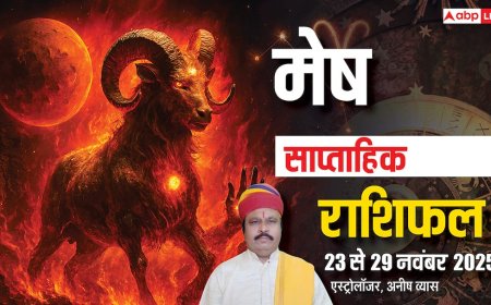 मेष साप्ताहिक राशिफल 23–29 नवंबर 2025: इस हफ्ते करियर में तरक्की के अवसर, आर्थिक लाभ के प्रबल योग