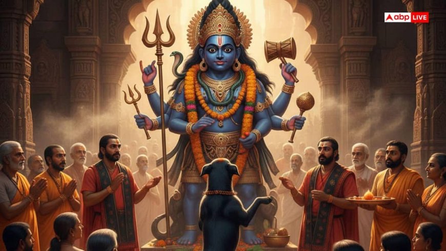 भैरव बाबा के दरबार में अचानक आया काला कुत्ता, दो पैरों पर नाचता देख भक्त रह गए दंग, देखें वायरल वीडियो!