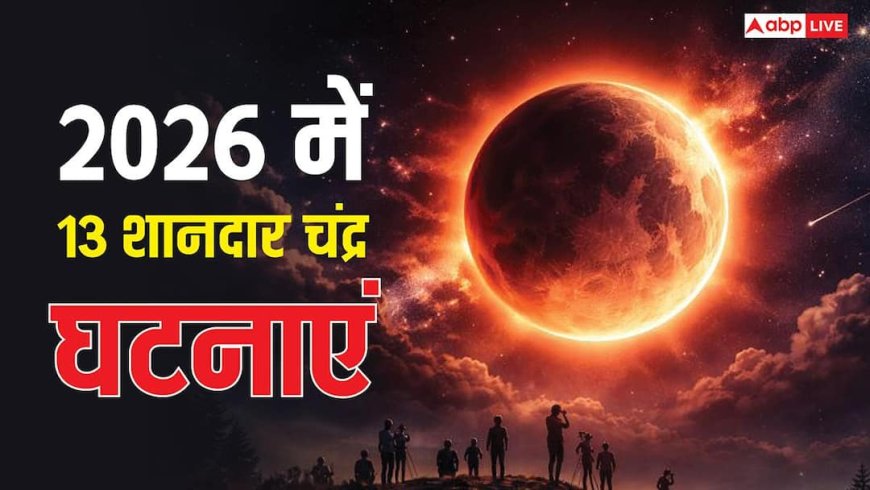2026 में चंद्रमा से जुड़ी 13 खगोलिया घटनाएं: सुपरमून, सूर्य ग्रहण और ब्लड मून का होगा दीदार!