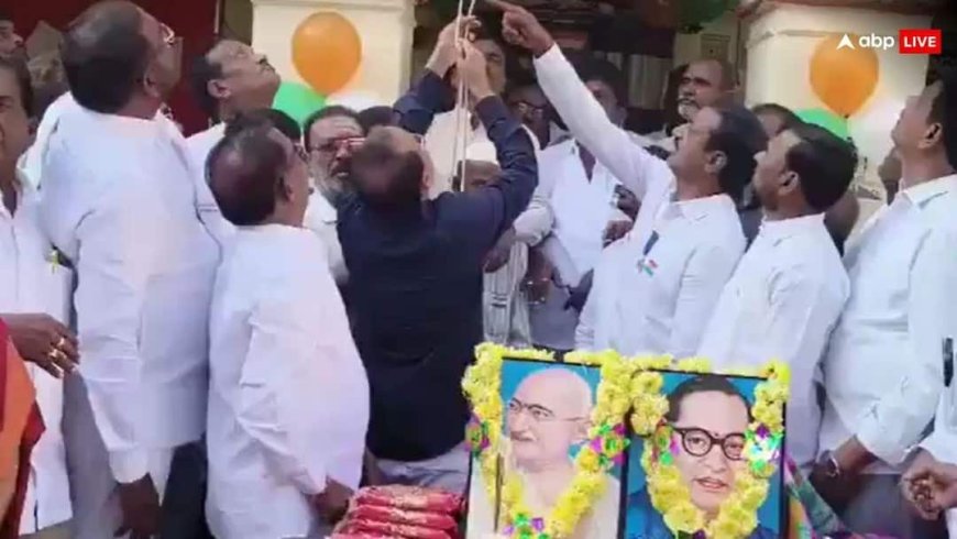 गणतंत्र दिवस समारोह में बड़ा हादसा: झंडा फहराते ही टूटा पोल, बाल-बाल बचे मंत्री