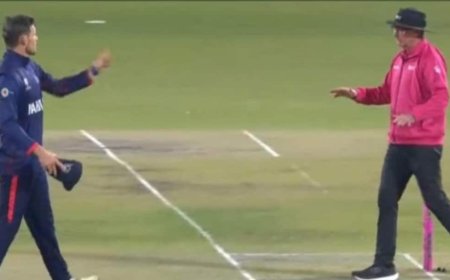 नामीबिया के कप्तान और अंपायर के बीच बीच मैच में जमकर बहस, जानें पूरा मामला
