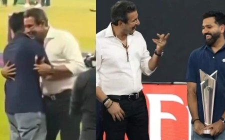 भारत-पाकिस्तान मैच में नहीं हुआ 'हैंडशेक', लेकिन रोहित शर्मा-वसीम अकरम की खास मुलाकात ने चौंकाया; वीडियो वायरल 