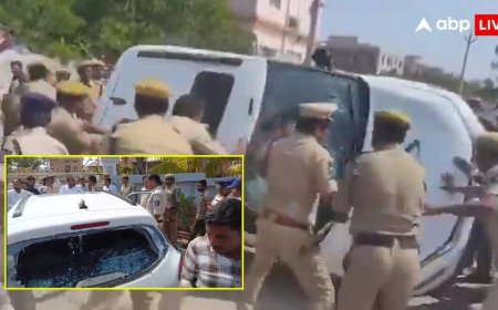 कामारेड्डी में सियासी तूफान, BJP विधायक कार्यालय पर हमले का आरोप, कांग्रेस नेता की कार पलटी, पुलिस का लाठीचार्ज