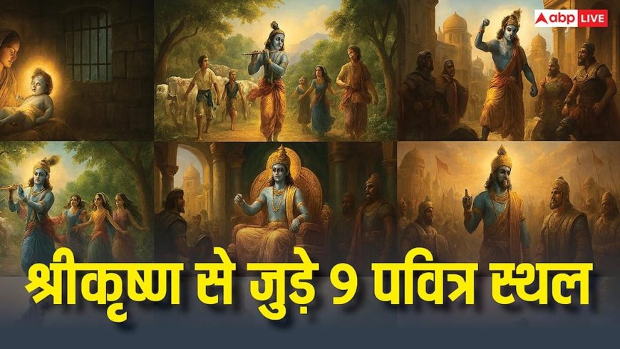 भगवान श्रीकृष्ण से जुड़े 9 पवित्र स्थल, जानिए जन्म से लेकर वैराग्य तक की यात्रा?