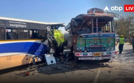 Telangana Accident: तेलंगाना के महबूबनगर में भीषण सड़क हादसा! TGSRTC बस-कंटेनर की टक्कर, 3 की मौत, 11 घायल