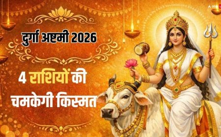 Durga Ashtami 2026 Rashifal: आज दुर्गा अष्टमी पर बन रहे 4 दुर्लभ संयोग, इन राशियों पर मां लक्ष्मी रहेंगी मेहरबान