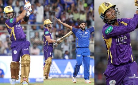 MI vs KKR 1st Innings: पहले अजिंक्य रहाणे, फिर अंगकृष रघुवंशी मुंबई के गेंदबाजों पर बरसे; कोलकाता ने बनाए 220 रन