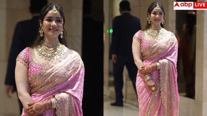 Sara Tendulkar: अर्जुन की शादी में बला की खूबसूरत दिखीं सारा तेंदुलकर, गुलाबी साड़ी में काटा गदर