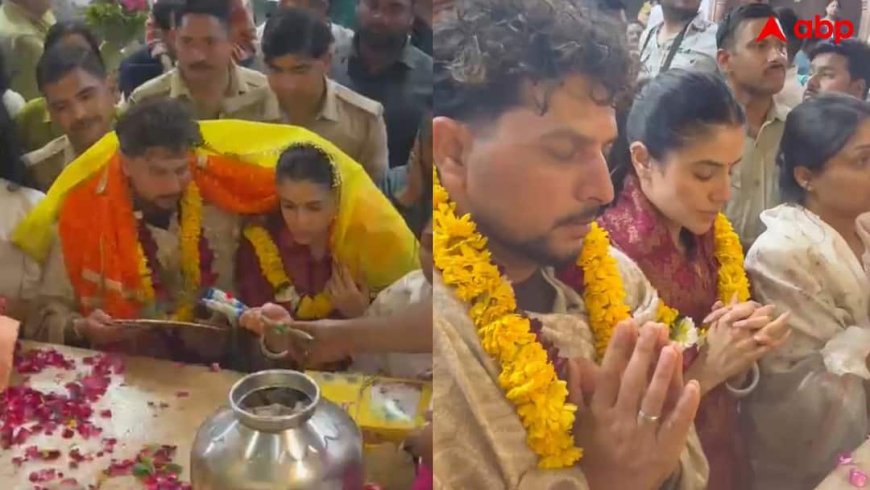 Watch: शादी के बाद पत्नी के साथ ठाकुर बांके बिहारी मंदिर पहुंचे कुलदीप यादव, लिया आशीर्वाद