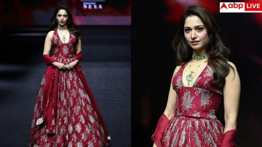 Lakme Fashion Week: लाल लहंगे में लाल परी बन तमन्ना भाटिया ने ढाया कहर, रैंप पर उतरते ही थम गईं सबकी नजरें!