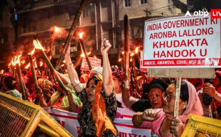मणिपुर में सड़कों पर मशाल लेकर उतरी सैकड़ों महिलाएं, NRC लागू करने की मांग, जानें पूरा मामला