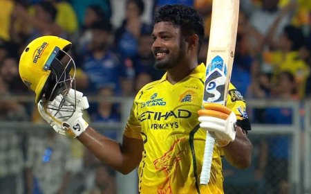 IPL में संजू सैमसन ने लगाया शतक का 'पंजा', वानखेड़े में चेन्नई ने ठोके 207 रन; चौकों-छक्कों की हुई बारिश
