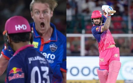 RR vs DC: वैभव सूर्यवंशी फ्लॉप, 12 पर थे 2 विकेट, फिर रियान पराग ने मचाई तबाही; राजस्थान ने ठोके 225 रन