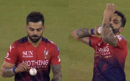 Watch: IPL में विराट कोहली ने गेंदबाजी में आजमाए हाथ, बॉलिंग करने का वीडियो वायरल