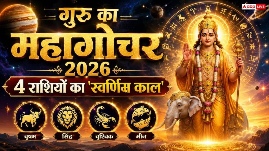 Guru Gochar 2026: कर्क राशि में गुरु का गोचर, 2 जून से शुरू होगा इन 4 राशियों का स्वर्णिम काल, क्या आपकी राशि है शामिल?