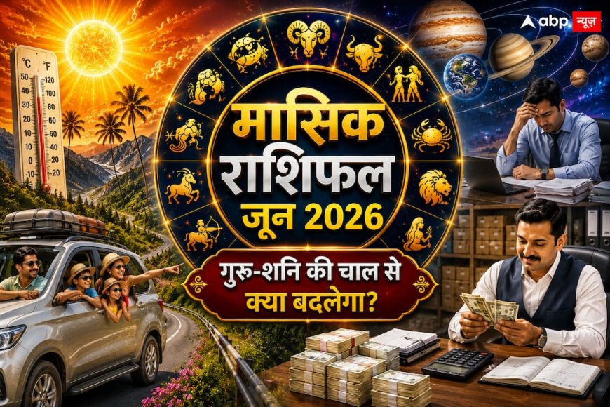 Masik Rashifal June 2026: गुरु का महागोचर, शनि की टेढ़ी चाल और मंगल का असर… जानिए मेष से मीन तक किस राशि पर क्या होगा असर