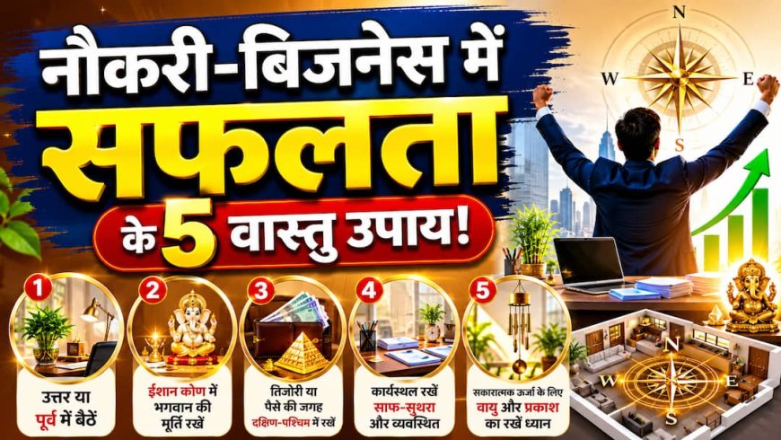 Vastu Tips: कड़ी मेहनत के बाद भी नहीं मिल रही नौकरी-बिजनेस में सफलता? आज ही अपनाएं ये 5 आसान वास्तु उपाय