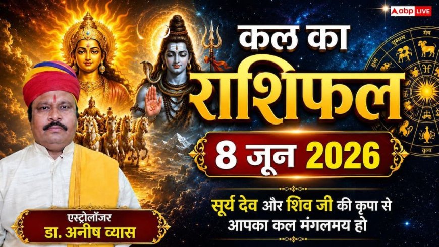 Kal Ka Rashifal 8 June 2026: ग्रहण दोष के साए में रहेगा सोमवार, मिथुन और कुंभ राशि वाले भूलकर भी न करें ये गलती, भारी नुकसान की आशंका
