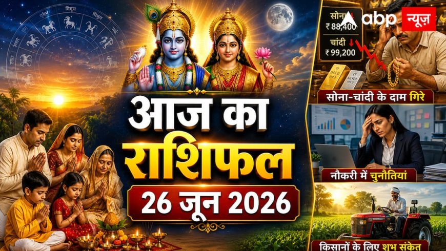 Aaj Ka Rashifal 26 June 2026: आज सुबह 10:39 से दोपहर 12:23 बजे तक बेहद सावधान रहें मेष से मीन तक के जातक, राहु काल में बढ़ सकती है परेशानी!