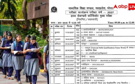 MP Board 2027: 10वीं-12वीं बोर्ड परीक्षा का टाइम टेबल जारी, फरवरी से शुरू होंगे एग्जाम