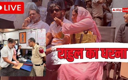 Rahul Gandhi Dharna Live: थाने के बाहर राहुल गांधी का धरना, पैलेट गन मामले में FIR की मांग