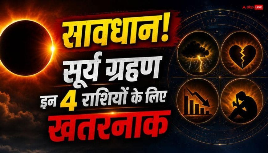 Surya Grahan 2026: 12 अगस्त का सूर्य ग्रहण कर्क सहित 4 राशियों की बढ़ाएगा मुश्किलें, ऐसे बचें, न करें ये गलती