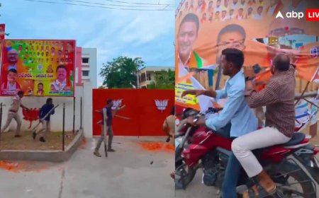 तेलंगाना में कांग्रेस और BJP कार्यकर्ताओं में झड़प, दफ्तरों पर हमले