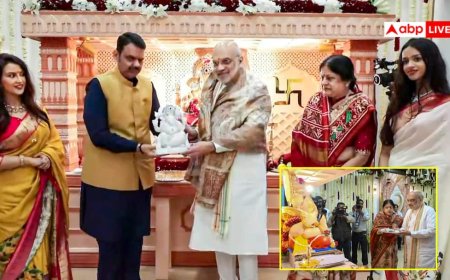 महाराष्ट्र CM के घर पर अमित शाह ने मनाया गणेश उत्सव, अमृता फडणवीस ने किया वेलकम