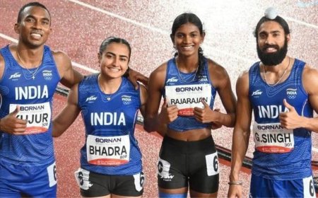 नेशनल रिकॉर्ड के साथ रिले टीम ने जीता पदक, बारिश में दौड़ लगाकर रचा इतिहास
